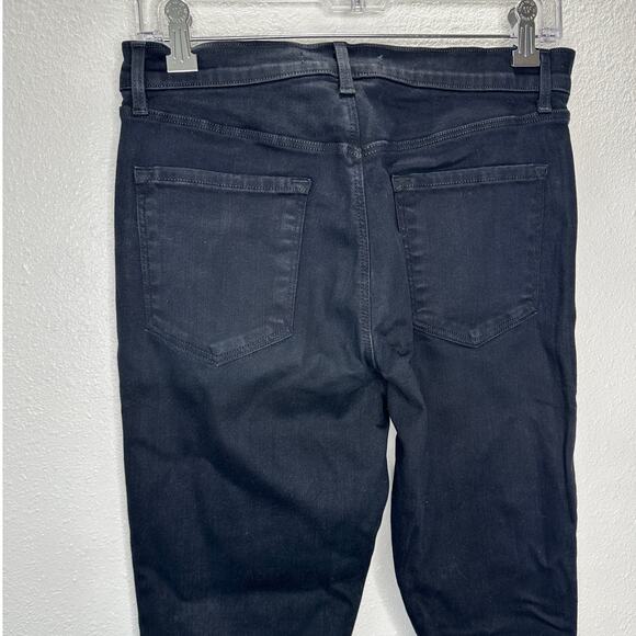 J Brand Vesper Black Alana High Waist Raw Hem Ankle Skinny Jeans 30 - Picture 8 of 16